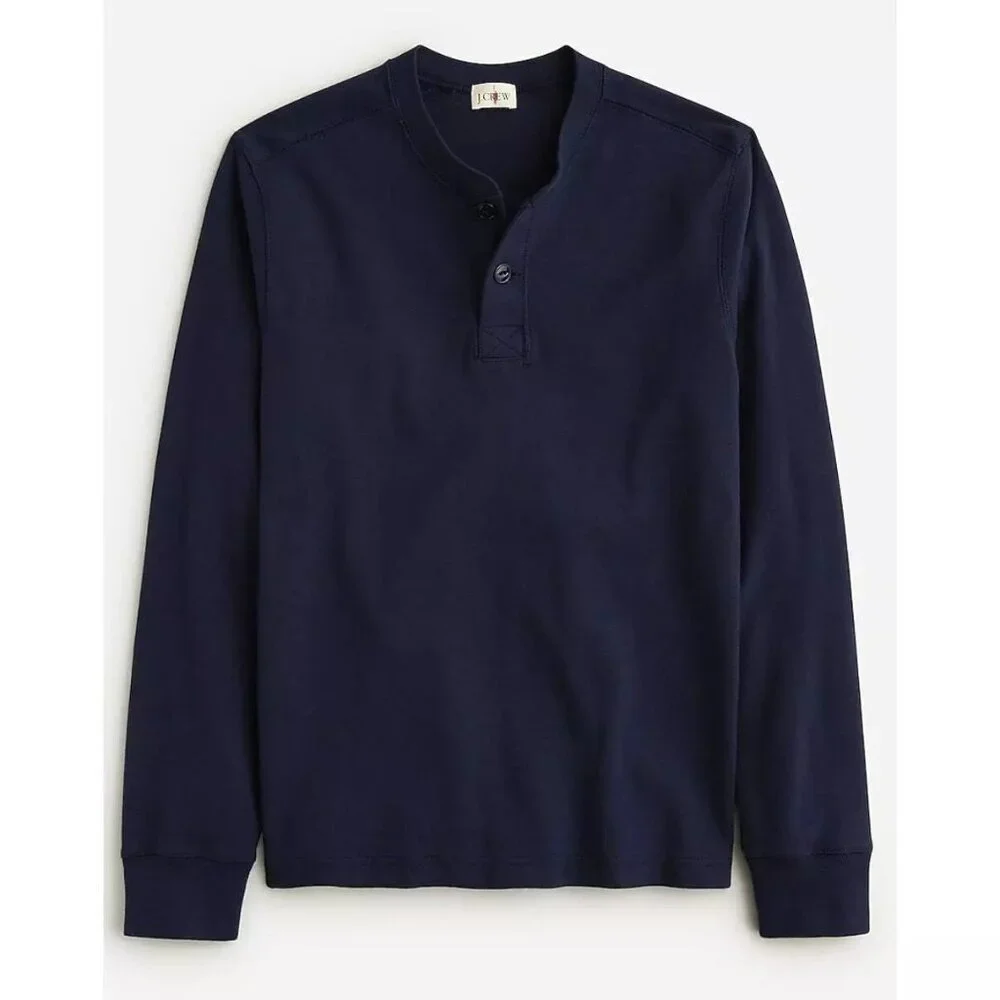 J. Crew Navy Long Sleeve Henley Shirt